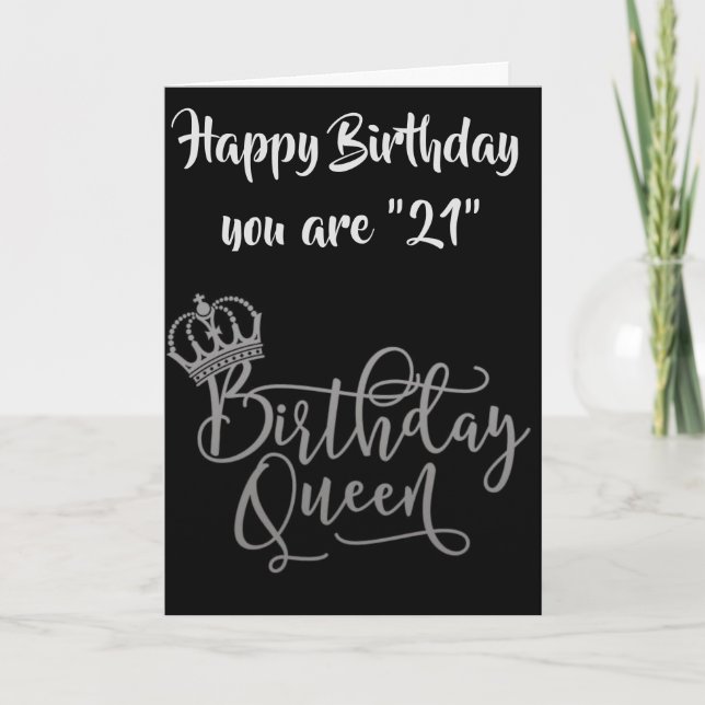 TARJETA HORA DE CELEBRAR LA REINA DEL CUMPLEAÑOS "21" (Anverso)