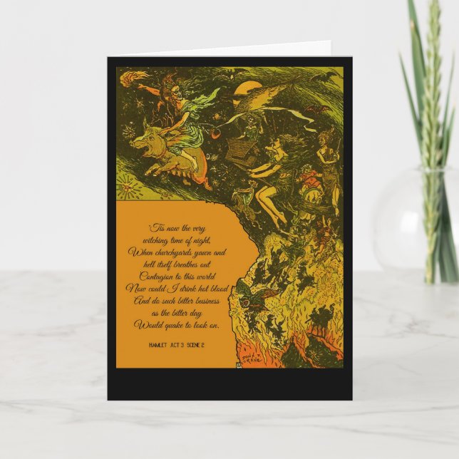 Tarjeta Hora de la bruja de Halloween (Anverso)