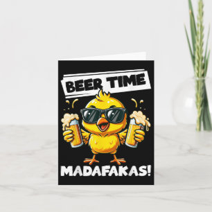 Tarjeta Hora de la cerveza Madafakas Meme divertido de la