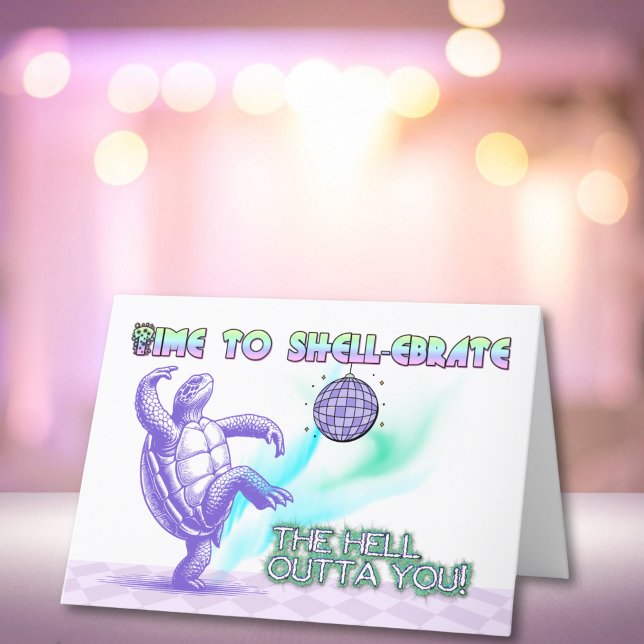 Tarjeta Hora de Shell-ebrar Funny Turtle Disco Cumpleaños (Subido por el creador)