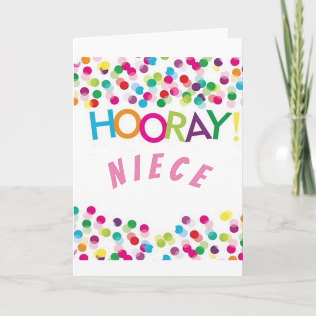 TARJETA HORAY A MI **NIECE** EN TU CUMPLEAÑOS (Anverso)