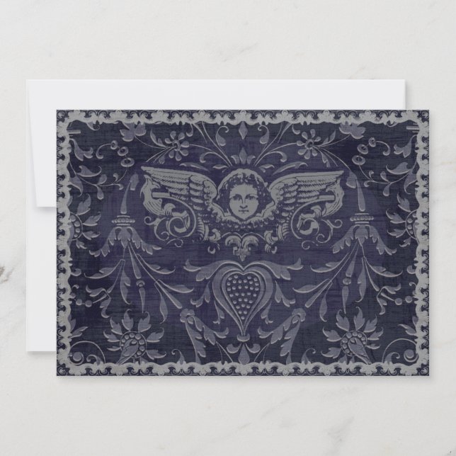 Tarjeta horizontal 5x7 Ángel oscuro (Anverso)