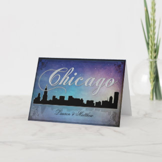 Tarjeta Horizonte colorido de Chicago Illinois