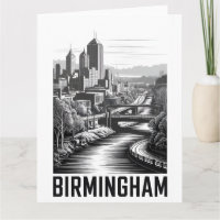 Horizonte de Birmingham Alabama en Grabado en Made