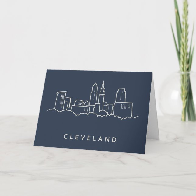 Tarjeta Horizonte de Cleveland Ohio (Anverso)