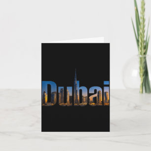 Tarjeta horizonte de Dubái Burj Khalifa paisaje urbano via