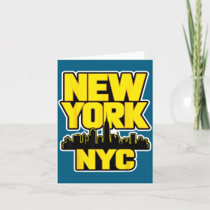 Tarjeta horizonte de la ciudad de nueva york bronx queens