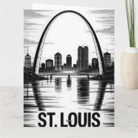 Horizonte de St Louis Missouri en negro y blanco