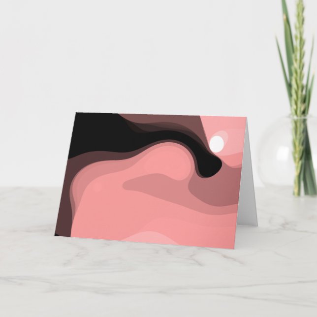 Tarjeta Horizonte del atardecer: Resumen rosa, negro y bla (Anverso)