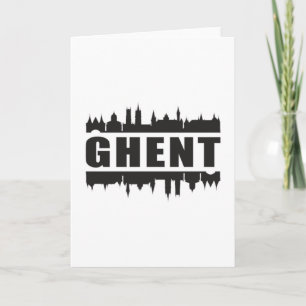 Tarjeta Horizonte urbano de la ciudad de Gante Bélgica Pai