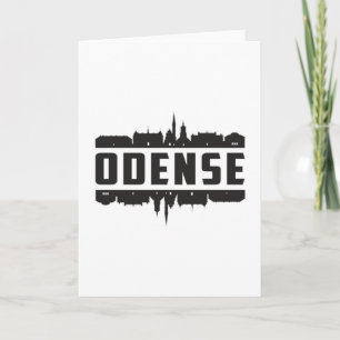Tarjeta Horizonte urbano de la ciudad de Odense Dinamarca 