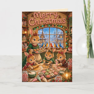 Tarjeta Horneando galletas de Navidad en Moonberry Hollow