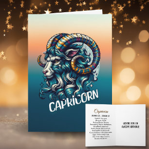 Tarjeta Horoscope Rótulo Astrológico Capricorn Cumpleaños