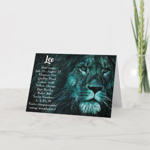 Tarjeta Horoscope Rótulo Leo Feliz Cumpleaños
