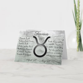 Tarjeta Horoscope Rótulo Taurus Bull Feliz cumpleaños
