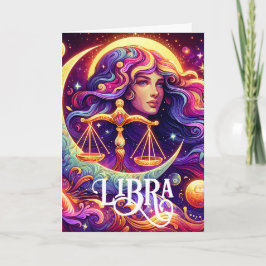 Tarjeta Horoscopio Rótulo Libra Zodiac Ethereal Cumpleaños