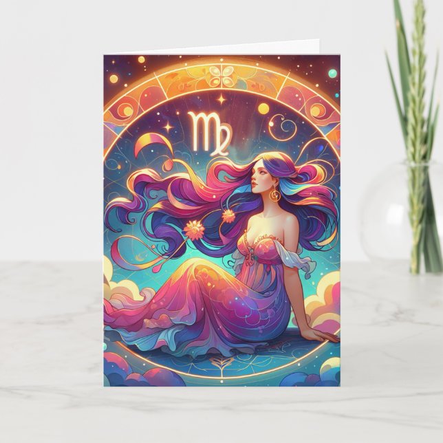 Tarjeta Horoscopio Rótulo Virgo | Cumpleaños (Anverso)