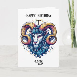 Tarjeta Horóscopo Rótulo Aries   Cumpleaños