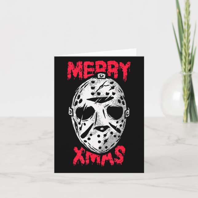 Tarjeta Horror Christmas Merry Xmas Mask  (Anverso)