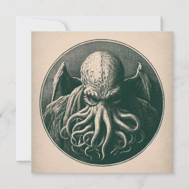 Tarjeta Horror de Cthulhu Lovecraft (Anverso)