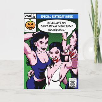 Tarjeta Horror Estilo Comic Cumpleaños
