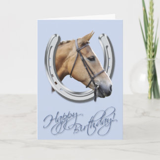 Tarjeta Horse and horseshoe birthday