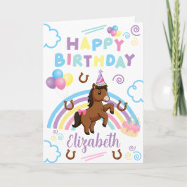 Tarjeta Horse Birthday Card in White