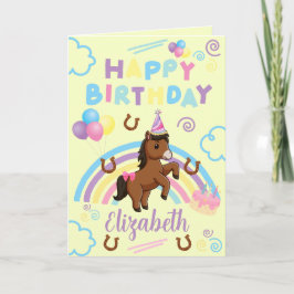 Tarjeta Horse Birthday Card in Yellow