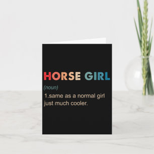Tarjeta Horse Chica Definición Graciosa Regalo Ecuestre