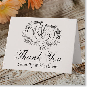Tarjeta Horse Country Western Rustic Boda Gracias