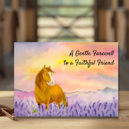 Tarjeta Horse in Lavender Field During Sunset Sympathy