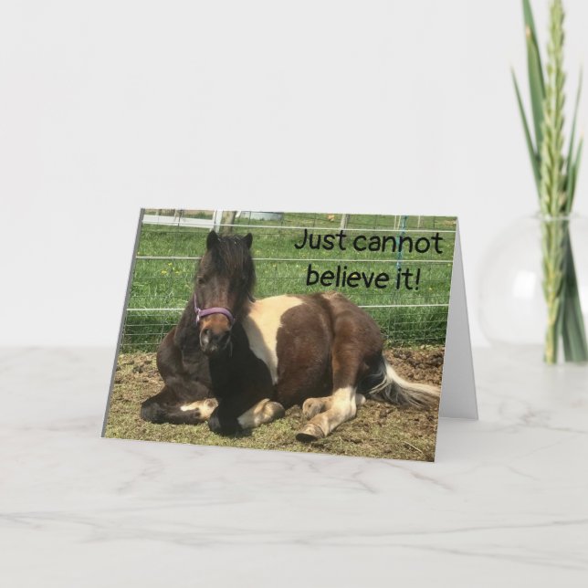 TARJETA HORSE NO PUEDE CREER QUE ESTÉS CELEBRANDO "20" (Anverso)