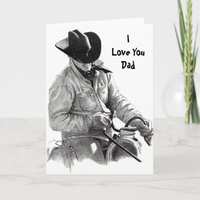 Tarjeta HORSE RIDER, ILove YouDad (Anverso)