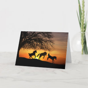 Tarjeta Horse Silhouette Birthday Fun