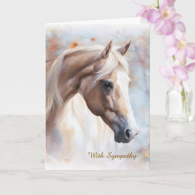 Tarjeta Horse Sympathy with Beautiful Horse Condolences (Orquídea)