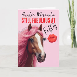 Tarjeta Horse Themed Fabulous at 50 Birthday Card