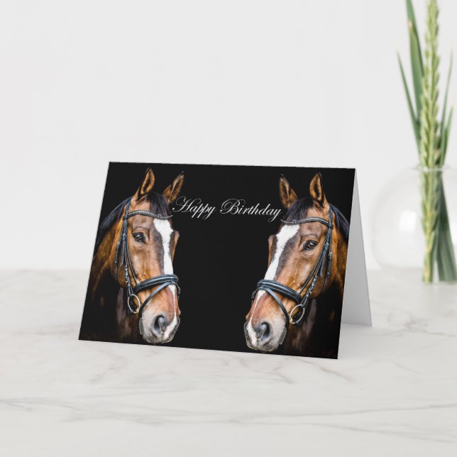 Tarjeta Horses Birthday Card  (Anverso)