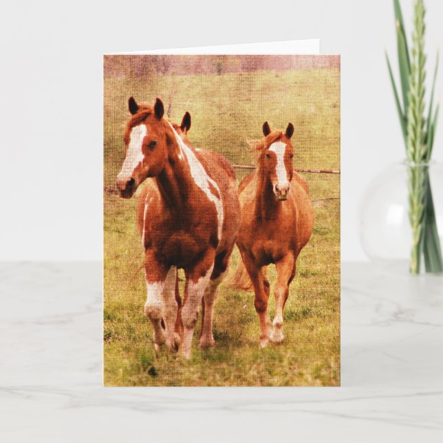 Tarjeta Horses Trotting All Occasions  (Anverso)