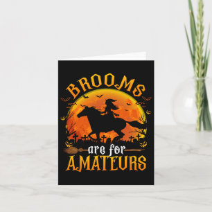Tarjeta Horses Witch Halloween Funny Brooms Son Para Amate