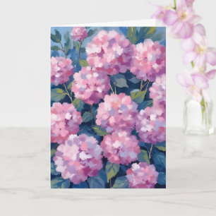 Tarjeta Hortensias Florales Rosa Claro