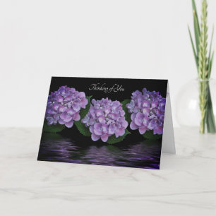 Tarjeta Hortensias Moradas Pensando en Ti
