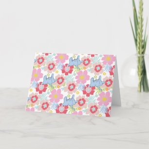 Tarjeta Horton oye a Quién   Patrón de flores pastel