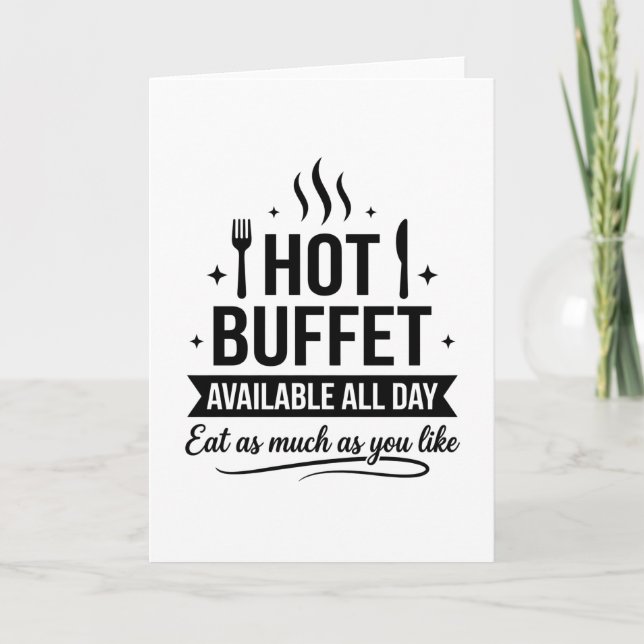 Tarjeta Hot Buffet Available All Day Funny Adult Humor (Anverso)
