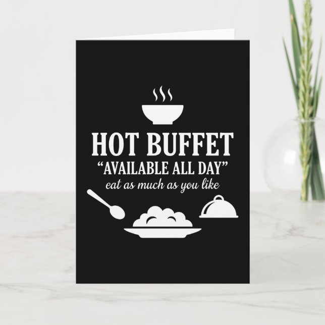 Tarjeta Hot Buffet Available All Day Funny Adult Humor (Anverso)