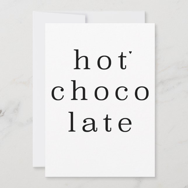 Tarjeta Hot chocolate - minimalistic typography card (Anverso)