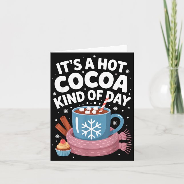 Tarjeta Hot Cocoa Kind Of Day Cozy Winter Drink Lover Fest (Anverso)
