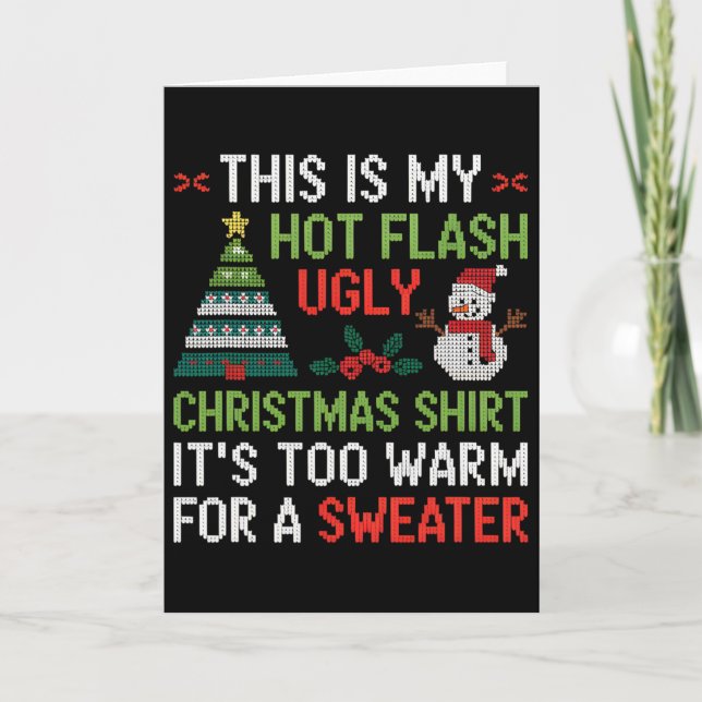 Tarjeta Hot Flash Feo Navidades Camisa Menopausia Demasiad (Anverso)