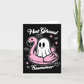 Tarjeta Hot Ghoul Summer Flamingo Ghost Summerween