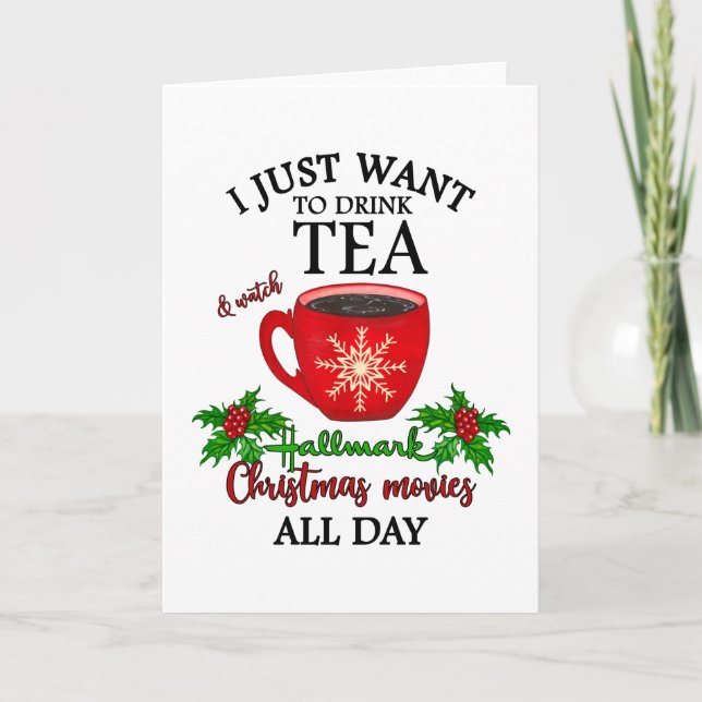 Tarjeta Hot Tea And Christmas Movies (Anverso)