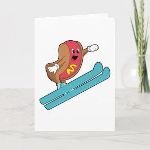Tarjeta Hotdog como saltador de esquí con Ski.PNG